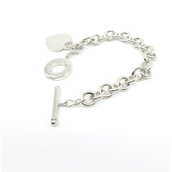 Tiffany & Co Sterling Silver Return to Tiffany Toggle Engravable Heart Bracelet - Picture 5 of 15